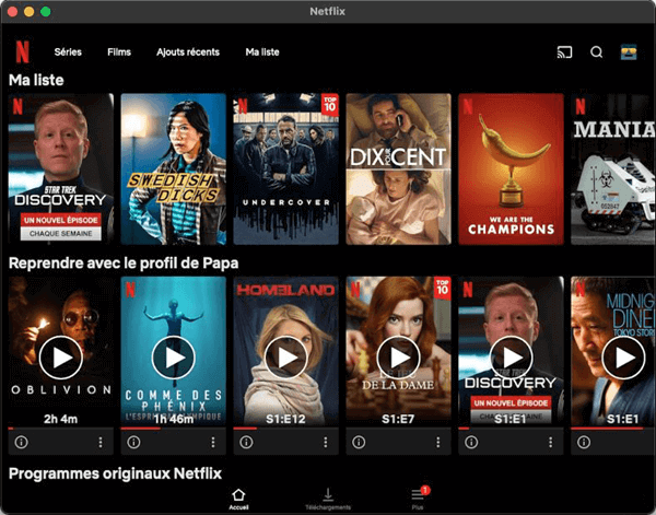 Netflix iOS app on Mac