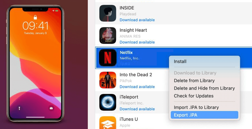 export Netflix App from your iPhone to Mac