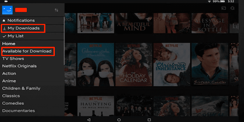 available for download in Netflix app on fire tablet